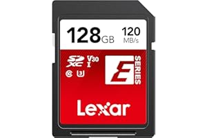 Lexar Carte SD 128 Go, Carte Mémoire Flash SDXC UHS-I, Jusqu'à 120 Mo/s en Lecture, Jusqu'à 45 Mo/s en écriture, U3, V30, C10, Full-HD et 4K UHD (LSDESXX128G-BNNNG)