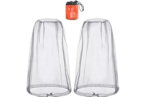 StarryTiger Cappello di Testa Zanzariera, 2 Pezzi Anti-zanzara Cappello della Protezione, Cappuccio Nero a Prova di Zanzara, Cappello di Testa a Rete Faciale per Esterni, Campeggio, Viaggi