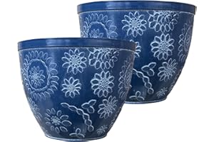 SG Traders Large Plastic Round Chengdu Garden Plant Pots Planter Indoor Outdoor Pots Top Diameter Flower Pot with Drainage Holes, Beautiful Planters for Your Garden Needs Pack of 2 (30, 36, 40cm)