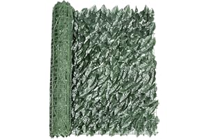 ANMINY Artificial Ivy Leaf Hedge Roll 0.5 * 3M,Decorative Privacy Fence Screening Green Wall Panels,Garden Balcony Landscaping Fence,UV Fade Protection Fake Grass,Outdoor Indoor Decoration