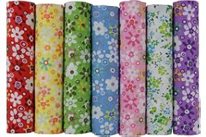 aufodara 7 Pezzi 50x50 cm Quadrati Tessuto Cotone Stoffa Patchwork Modelli Diversi Tessuti per Cucito Patchwork Cotone Tessuti, Quilting, Artigianato, Fai da Te, Hobby Creativi (P01C)