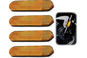 DULUOK Dulook 4 piezas catadióptrico homologado E4 100 x 24 x 8 mm – Reflector de seguridad rectangular trasero para placa – Compatible con scooter y ciclomotor (amarillo)