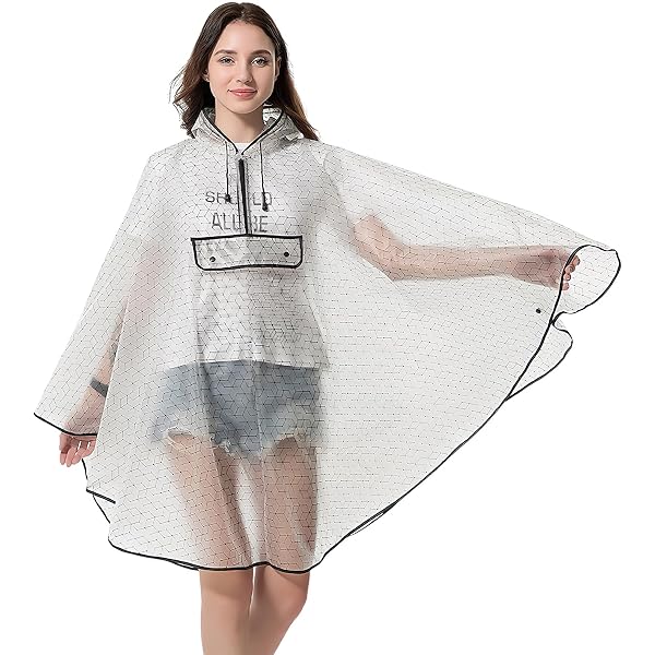 Poncho De Pluie Adulte Unisexe En EVA - Réutilisable, Léger, Idéal Pour Vélo, Rando Et Camping