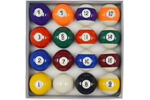 E-SERVICE (EUROPE) LTD Juego de bolas de mesa para billar pool 5 cm, de Competición, kit completo de bolas (lisas y rayadas)