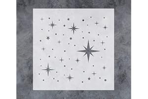 G GSS DESIGNS GSS Designs Sternschablonen zum Malen auf Holz, Leinwand, Papier, Stoff, Boden, Wand, Fliesen, wiederverwendbar, Kunststoff, DIY, Kunst und Handwerk, Schablonen, 30,5 x 30,5 cm, Twinkle Star Schablone