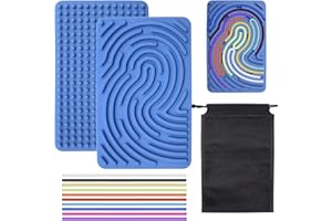 BEELUKY Sensory Activity Board Tavola da attività Sensoriale Silicone Fidget Toy con Borsa da Viaggio e 10 Corde Tactile Sensory Toys Design Double-Face per Lenire Stress Ansia Autismo e ADHD