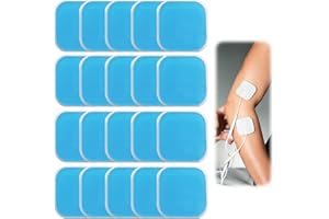 VZU 20 Stück EMS Gel Pad Kompatibel Mit Beurer EM 59, 40 x 40 mm Muskelstimulator Ersatzteile, ABS Trainer Ersatz Gel Pads für Trainer Bauchtrainer Elektrisch Muskelstimulation Elektrostimulation