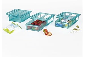 GOURMETMAXX Szuflady zaciskowe do lodówki 3-częściowy zestaw przezroczystych szuflad, pudełko do przechowywania warzyw, kieszeń chłodząca na warzywa, kieszeń dodatkowa kieszeń