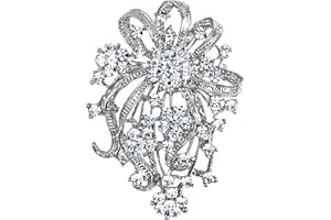 EVER FAITH Spilla Rhinestone cristallo Floreale Fiore Spilla Nastro Mazzo Brooch Pin per Matrimonio Nuziale