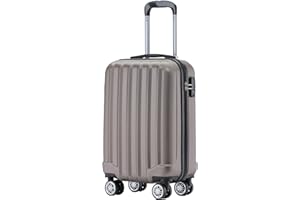 BEIBYE TSA-Schloß 2080 Hangepäck Zwillingsrollen Reisekoffer Koffer Trolley Hartschale Handgepäck M(Boardcase) (Coffee, M)