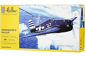 Heller - 80272 - Muestra - Aviación - F6F-5 combatiente de la Bruja - Segunda Guerra Mundial - 41 Piezas