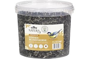 Dehner Natura Premium Nourriture pour Oiseaux Sauvages, graines de Tournesol Non décortiquées, en Seau, 5L (2.2 kg)
