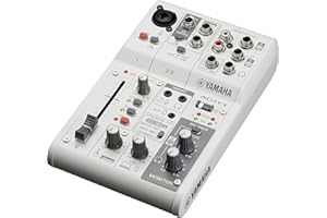 Yamaha AG03MK2 Mezclador de Transmisión en Vivo de 3 Canales con Interfaz de Audio USB, para Windows, Mac, iOS y Android, en 