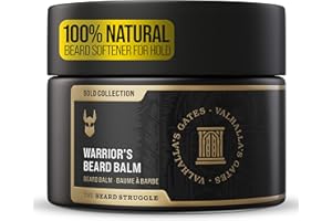 The Beard Struggle Warrior’s Beard Balm - Gold Collection, Valhalla's Gates - Non-Greasy Low-Hold Formula, Luxurious Cologne-Grade Fragrances 100% Natural and Plant-Based Ingredients - 50g