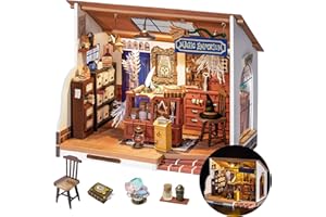Rolife DIY Miniature House Kit Kiki's Magic Emporium, 291-Piece Model Kit Dolls House for Teens Adults No Glue Needed, 3D Puzzle Mini House Building Kit 4-Hour Assembly Book Nook Craft Kit