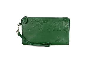 befen Wristlet Clutch Wallet Purse for Women, Genuine Leather Wristlet Purses and Handbags Card Holder Cash Organizer Ladies Soft Clutch Bags with Wrist Strap