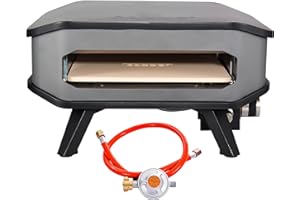 ‎COZZE Cozze® 13" Gas-Pizzaofen für den Außenbereich mit Pizzastein und Regler, 5.0 kW 50 mbar – Perfekte Pizzen in nur 2 Minuten
