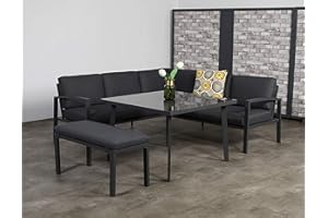 Garden Impressions Hohe Dining Aluminium Lounge Wellington, inklusive XL Bank und wasserabweisender Kissen