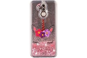 COTDINFOR Compatible Huawei Mate 20 Lite Funda Liquid Case Centelleo Glitter Quicksand Sparkle Floating Silicone Shockproof Teléfono Fundas para Huawei Mate 20 Lite Sleeping Beauty Unicorn XYLS.