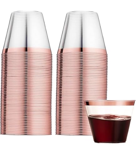 50 Bicchieri Di Plastica Eleganti Con Bordo Argento - 360ml, Per Feste E Eventi, Riutilizzabili