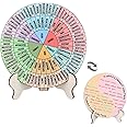 Feelings Wheel with Stand, Double-Sided Emotion Wheel Chart Wooden Mood Wheel Mental Health Therapist Gift for Women Men Home Office Decor