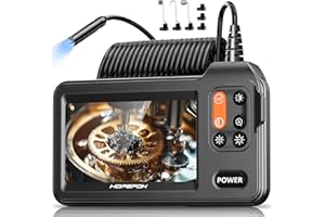 Endoscope Inspection Camera, Hopefox 4.3'' IPS Screen 1080P HD Borescope Inspection Camera with 8 LED Lights, IP67 Waterproof DrainCamera, 16.5ft Flexible SnakeCamera, Gadgets for Men