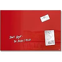 SIGEL GL122 Premium Glas-Magnetboard 60 x 40 cm rot / Magnettafel Artverum - weitere Größen/Farben