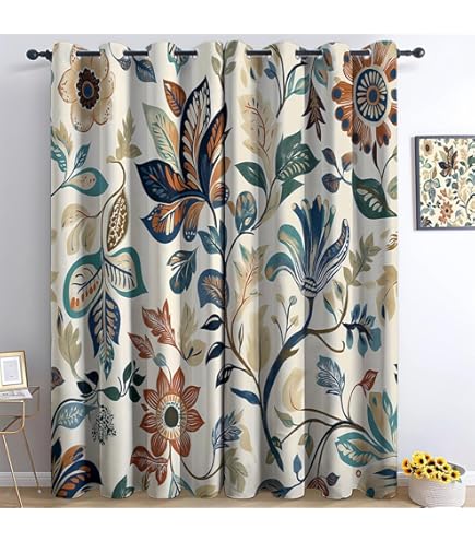 William Morris Vorhänge Mit Blumenmuster, Aquarellfarben, Vintage-Stil, Für