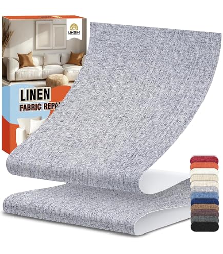 4 Pièces Patch Tissu Autocollant Réparation 20x28cm Gris - Canapé Meubles Voiture