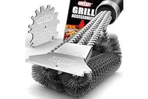 GRILLART Grill Brush and Scraper,18 Inch BBQ Grill Cleaning Brush Kit, Safe Wire Scrubber, Universal Fit BBQ Cleaner Accessories for All Grates