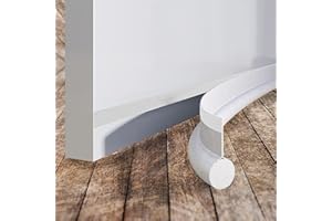 IANTE Paraspifferi Sottoporta Adesivo per Porte Interne, Esterne, Blindate e Finestre | Blocca Luce, Spifferi, Polvere e Insetti (BIANCO)