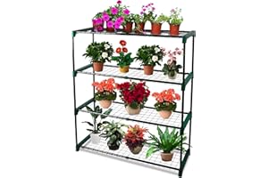 MY GARDEN OUTDOOR LIVING My Garden Greenhouse Shelving & Staging Heavy Duty 4 Tier Steel Frame Outdoor Greenhouse Shelves, Plant Stand, Free Standing Racking Ideal for Vegetables Flowers Herbs & Seedlings