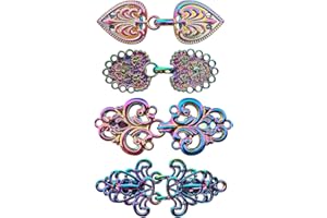 AXEN Pack of 4 Vintage Jumper Swirl Clip, Cape Clips for Dresses, Retro Cardigan Clip, Shawl Collar Closure, Dress Shirt Button Clip for Girls, Women