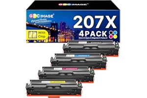 GPC IMAGE 207X 207A MFP M283fdw Toner mit Chip Kompatibel für HP 207X Multipack für HP Color LaserJet Pro MFP M283fdw Toner Schwarz M282nw M255dw M283fdn W2210A W2210X W2211X W2212X W2213X (4er-Pack)
