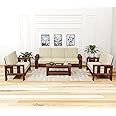 AS Furniture Wooden 7 Seater Sofa Set for Living Room | Solid Sheesham Wood Sofa Set 7 Seater 3+2+2 for Home Furniture | Solid Wood Sofa Set | (Honey Finish)