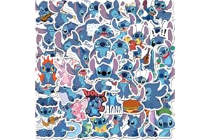 DEEN 50 Stück Stitch Sticker Set,Wasserfest Vinyl Stitch Aufkleber,Cartoon Graffiti Lilo & Stitch Aufkleber Decals für Water Bottles Laptop Skateboard Fahrrad Moped Motorrad Koffer Helm Scrapbooking