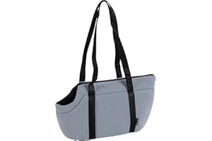 Flamingo Sac de Transport Chat – Chien Aaliyah Bleu – 46×23×25 cm – Polyester – Ouverture Dessus – Coussin Amovible Main – Sangle intérieure – poignées & Poche