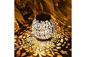 PhilzOps Lanterna Solare da Giardino Esterni, Lampada Solare a Energia Bianco Caldo Impermeabile Lanterne Solari LED Luci per Esterno Patio Giardino Prato Festa Terrazza Natale Orientale Decorazione