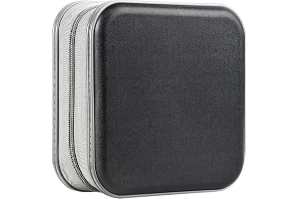 UENTIP étui DVD,Porte-CD d'une capacité de 48,Étui de Rangement en Plastique Rigide pour CD et DVD Capacité CD (48 capacité, Noir)