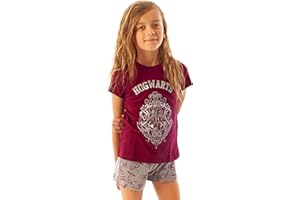 Harry Potter Pizama Dziewczeca Hogwart Brokat Koszulka i Dugie LUB Krotkie Spodnie