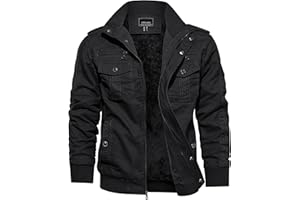 KEFITEVD Męskie zimowe kurtki polarowe bojówki ciepłe grube krótka skórzana kurtka wojskowa wiatrówka płaszcz