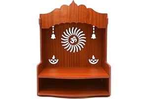 GROSSē Home Decor Beautiful Wooden Foldable Temple, Beautiful MDF Wooden pooja Temple