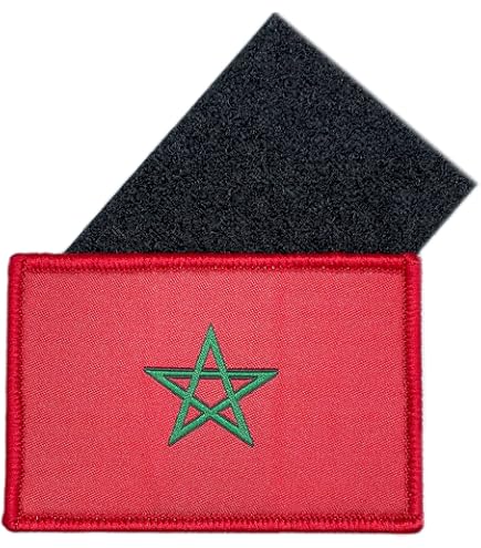 Patch Drapeau Algérie Camouflage - 5x8 Cm - Écusson Imprimé Avec Parties Mâle/femelle