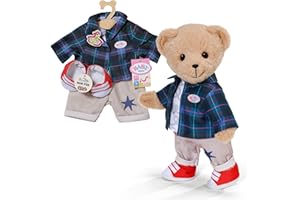 BABY Born Teddy Outfit mit Cooler Hose, Shirt, Jacke & Schuhen - Hochwertiges Puppenzubehör - Kleidung geeignet für Puppen der Größe 43 cm