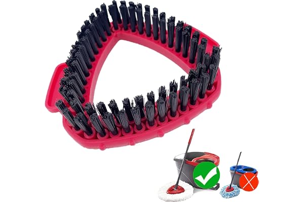 Vileda - Tête de Brosse à Récurer Rotative pour Balai à Franges et Seaux - Réservoir et Tête de Rechange Triangulaire à Poils Durs pour Salle de Bain