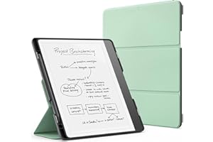MoKo Funda para Kindle Scribe (Modelo de 2024/2022) - Funda de Cuero de Soporte Tríptico con Soporte para Bolígrafo, Auto Sueño/Estela para Amazon Kindle Scribe 2024 de 10,2 Pulgadas, Marrón
