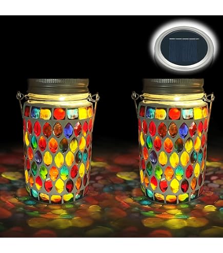 LED Solar Einmachglas Windlichter 4er-Set – Mit Lichterkette, Warmweiß, IP44, Aufhänger, Für Garten, Terrasse, Balkon
