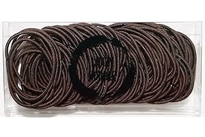 Crazy Bobble® Premium Non-Metal Hair Elastic Hair Bands 2mm, Bulk Hair Ties, Ponytail Holders For Adults and Kids (100 Pcs per Box) (Dark Brown)