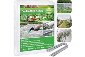 ‎VEGAMALL 3 * 6M Gemüsenetz Feinmaschig Garten für Insektennetz mit 15 U-Förmigen Stiften Garten Schutznetz Gartennetz Pflanzennetz Gemüse Blumen Insektenschutznetz kulturschutznetz