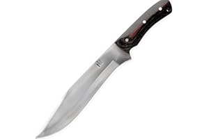 Hobby Hut HH-303, Coltello da caccia, 33 cm, custom realizzato a mano con fodero, in acciaio INOX J2, con lama fissa, extra affilata, lama fissa per campeggio, caccia, fodero in pelle, manico Micarta